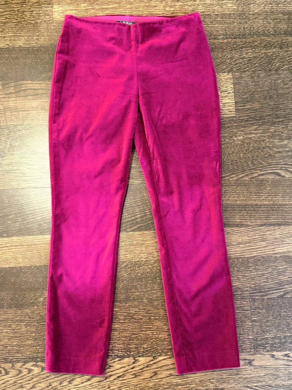 Ralph Lauren Fuchsia Velvet Skinny Pants